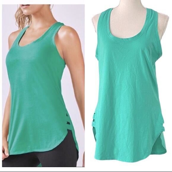 FABLETICS Green Teresa Tunic Hi-Low Racerback Tank Top SMALL - Picture 1 of 16